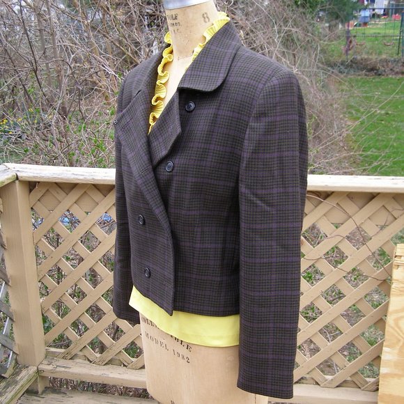 Amanda Smith lined wool jacket sz 10 houndstooth - Picture 8 of 15